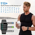 Smart Watch pour les femmes hommes, 1.85" HD Écran Smartwatch Bluetooth Réponse / faire appeler, regarder la fréquence cardiaque / moniteur de sommeil / Pedomètre / Calories, 110+ Tracker sportif, IP68 Montre de fitness imperméable pour Android iOS