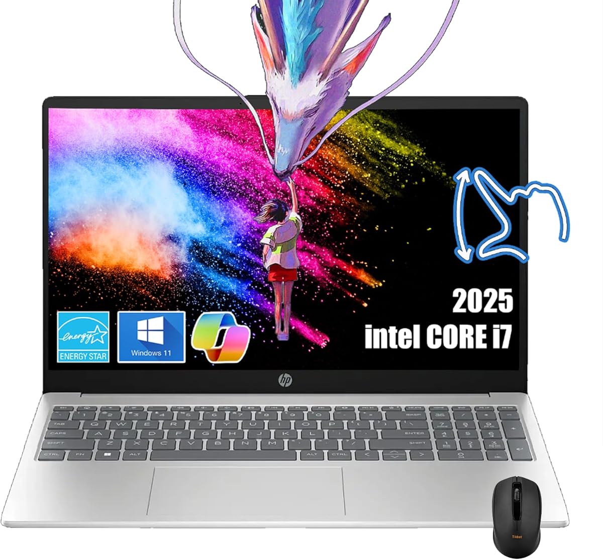 HP 15.6" Full HD Touchscreen Laptop | Intel i7-1355U (Beats i9-10880H) | 64GB RAM | 8TB SSD | Intel Iris Xe Graphics | Win 11 | Fast Charge | Wi-Fi 6 | W/Mouse