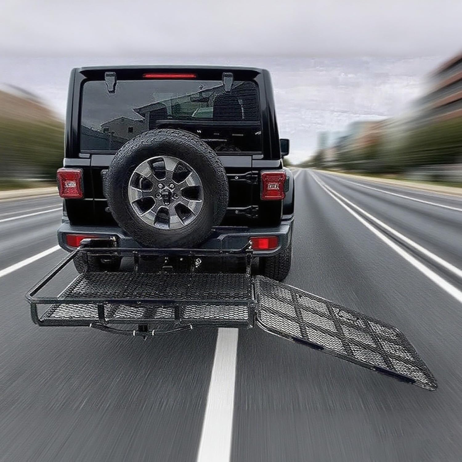 800Lbs Capacity Folding Alloy Steel Scooter Carrier, 50'' x 28'' x 5''Mobility Hitch Cargo Carrier with Ramp, 49.2''Lengthened Fits 2" Hitch Receiver for SUV Truck Pickup Scooter Vehicles Wheelchairs