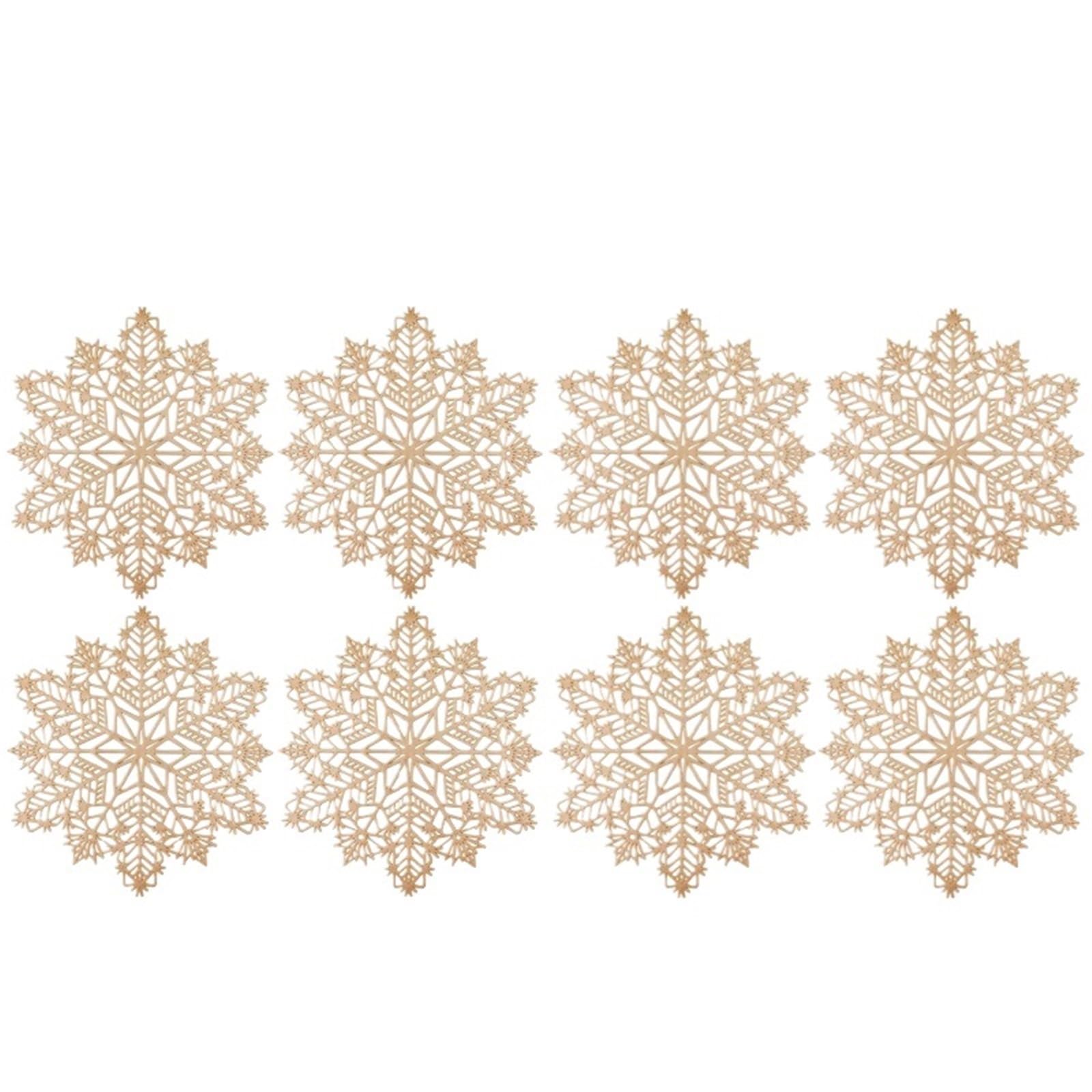 Set de table Noël chic et napperon flocon de neige finitions dorées premium pour mariage