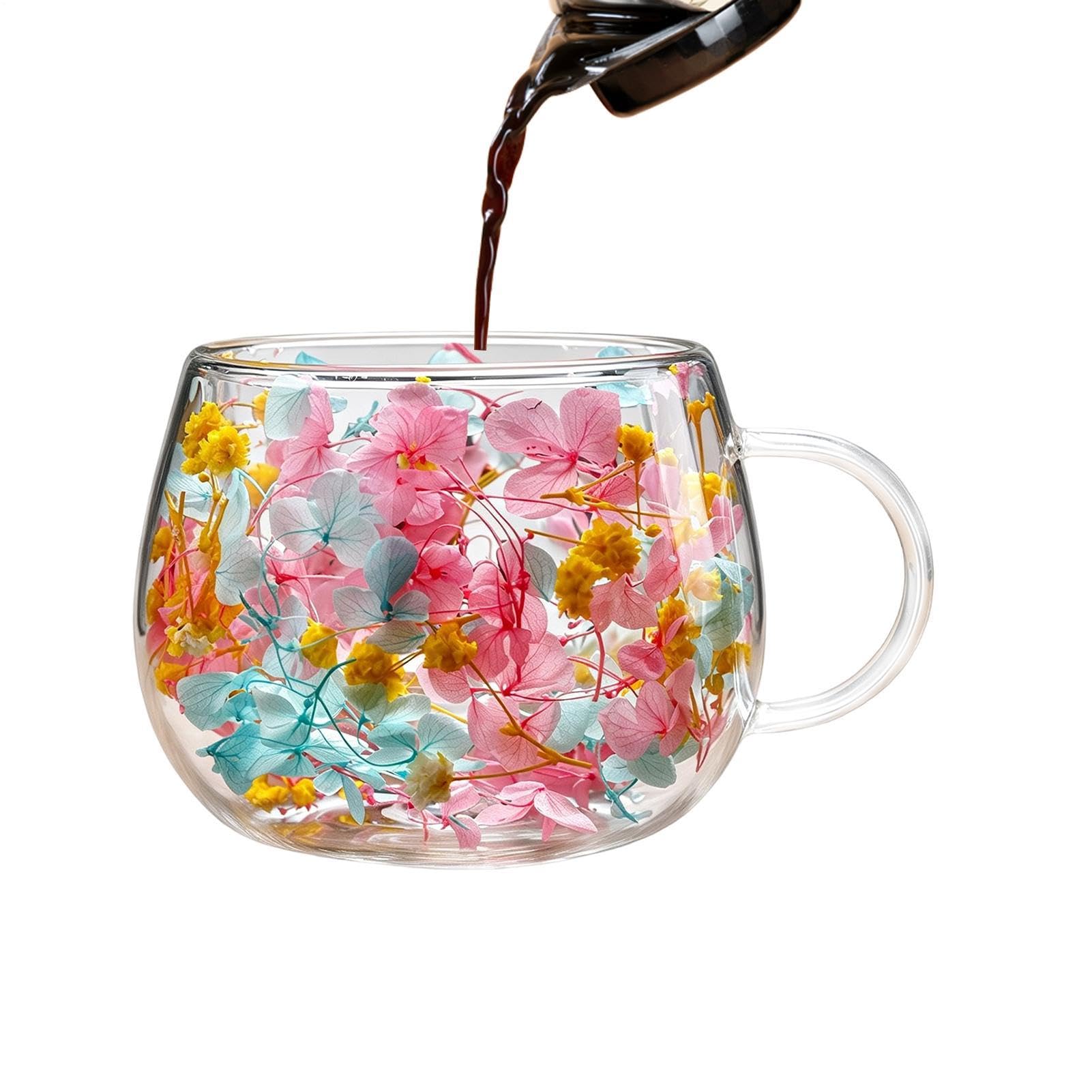 Tazas de café doble vidrio de 250ml con manija aislada para bebidas frías y calientes