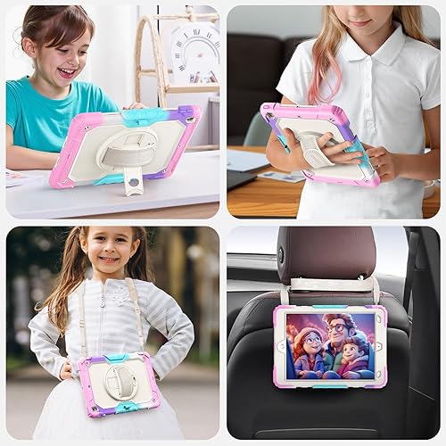 Miniatura 68 de SEYMAC Funda para iPad de 9ª/8ª/7ª generación de 10.2" 2021-2019, funda protectora resistente a prueba de golpes con protector de pantalla, soporte