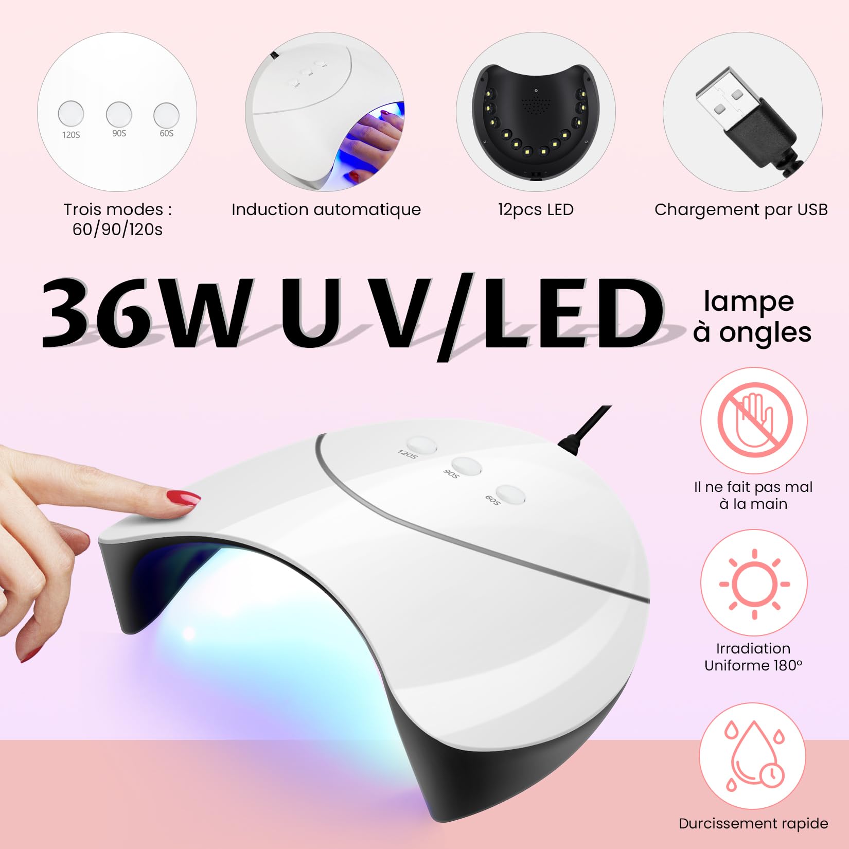 VANREESA Kit Vernis Semi Permanent Complet, Kit Ongles Semi Permanent 15 Couleurs avec Lampe à Ongles 36W U V Kit de Démarrage Outils de Base pour la Manucure Cadeau pour Les Femmes