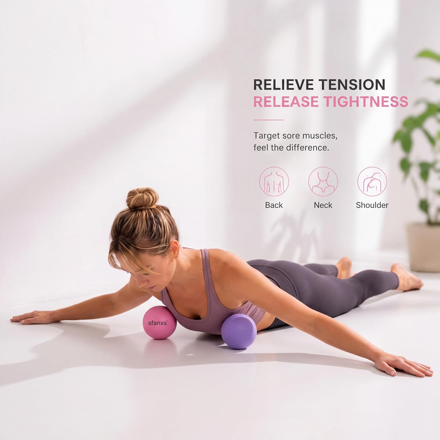 2 Pack Hip Flexor Release Ball Set, 4 Inch Myofascial Massage Balls for Psoas, Glutes, with Pump, Manual Ball for Pain Relief, Trigger Point Therapy, Muscle Recovery, Home & Gym Use