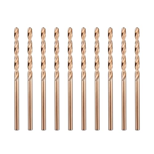 Miniatura 3 de Broca helicoidal M35 HSS Jobber de longitud de 18 pulgadas con vástago recto, resistente, paquete de 10 unidades, perforación para hierro fundido,