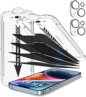 Vista 1 de EZ-GLAZ-4+2 Pack for iPhone 14 Privacy Screen Protector[6.1 inches] With Camera Lens Protector, [Drop Protection] 9H Hardness Full Coverage Anti-Spy