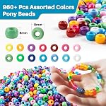 1000 Pcs Pony Beads Bulk - Plastic Bracelet Beads Sukh 6x9mm Pony Bead for Bracelets Making Multi-Colored Bracelet Bead for Hair Braiding,DIY Crafts,Necklace,Key Chains and Ornaments Decorations