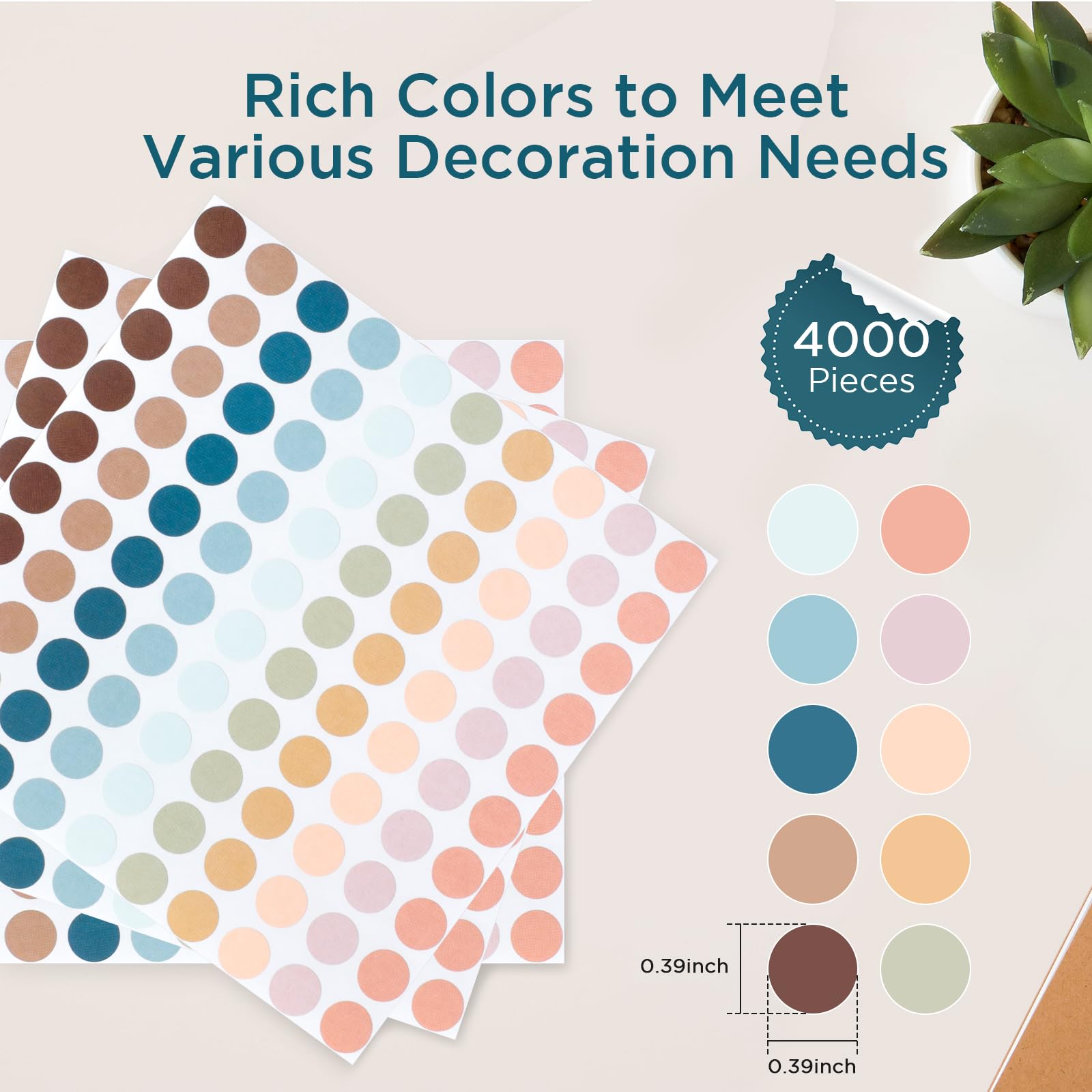 Self-Adhesive Dots, Colourful 10 Mm, 4000 Pieces, Round Marker Dots, Dot Stickers, Labels, Round, Small Round Dot Stickers For Office, School, Calendar, Card Stickers, 16 Colours - View #3