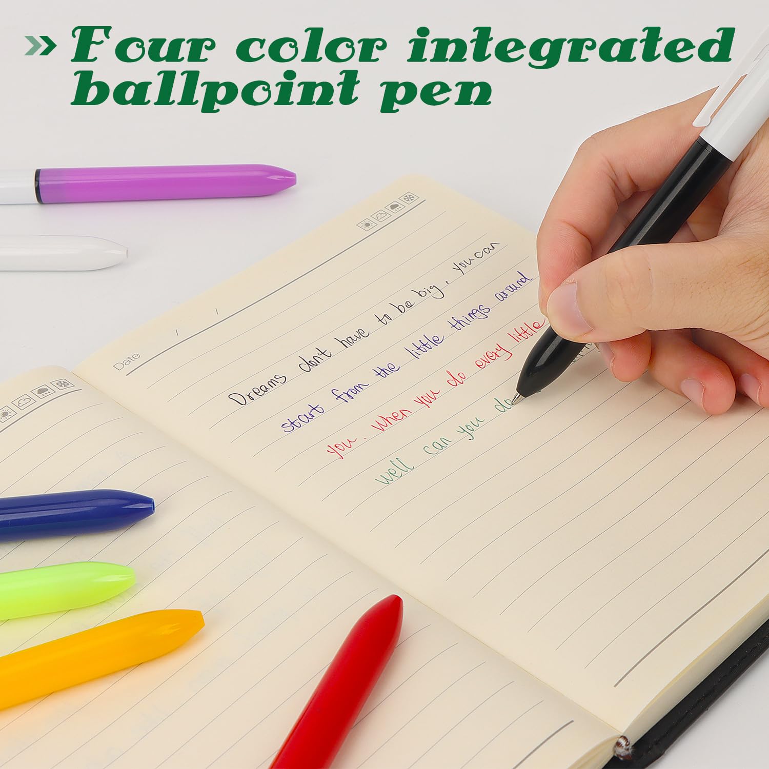 OWill 4-Colour 4-in-1 Ballpoint Pen, 1.0mm, Multicoloured for Office School, Students, and Children, Gift - Image 2