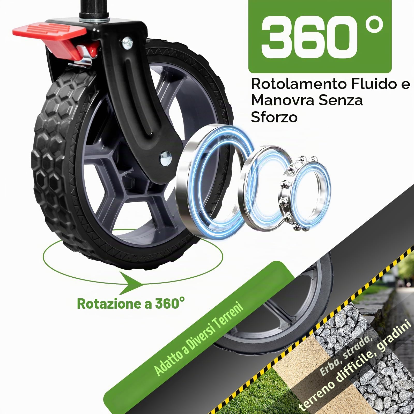 HIKENTURE - Carrellino pieghevole da 135 l, carrello pieghevole per spiaggia, campeggio, shopping, trasportabile a mano, portata 150 kg