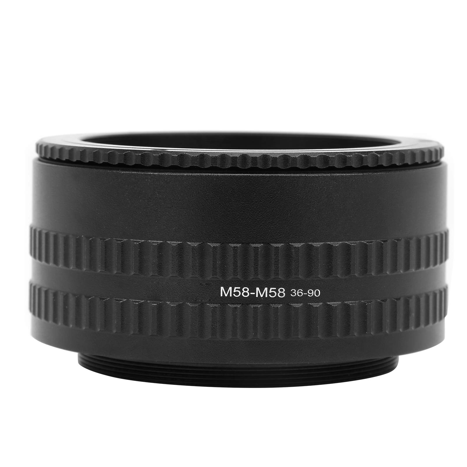 NEWYI Adaptador Helicoidal de Enfoque Ajustable M58 de 36-90 Mm, Tubo de Extensión Macro de Aleación de Aluminio, Montura de Lente Negra, Ideal para Cámaras DSLR sin Espejo