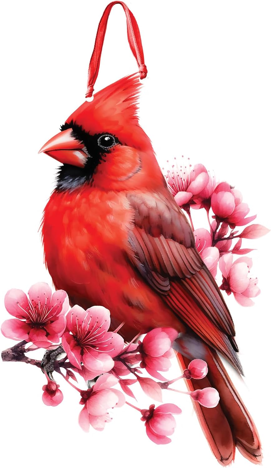 Spoontiques Door Décor Sign - Weatherproof PVC Signs for Indoor or Outdoor Use - Includes Decorative Ribbon for Hanging Cardinal Door Sign