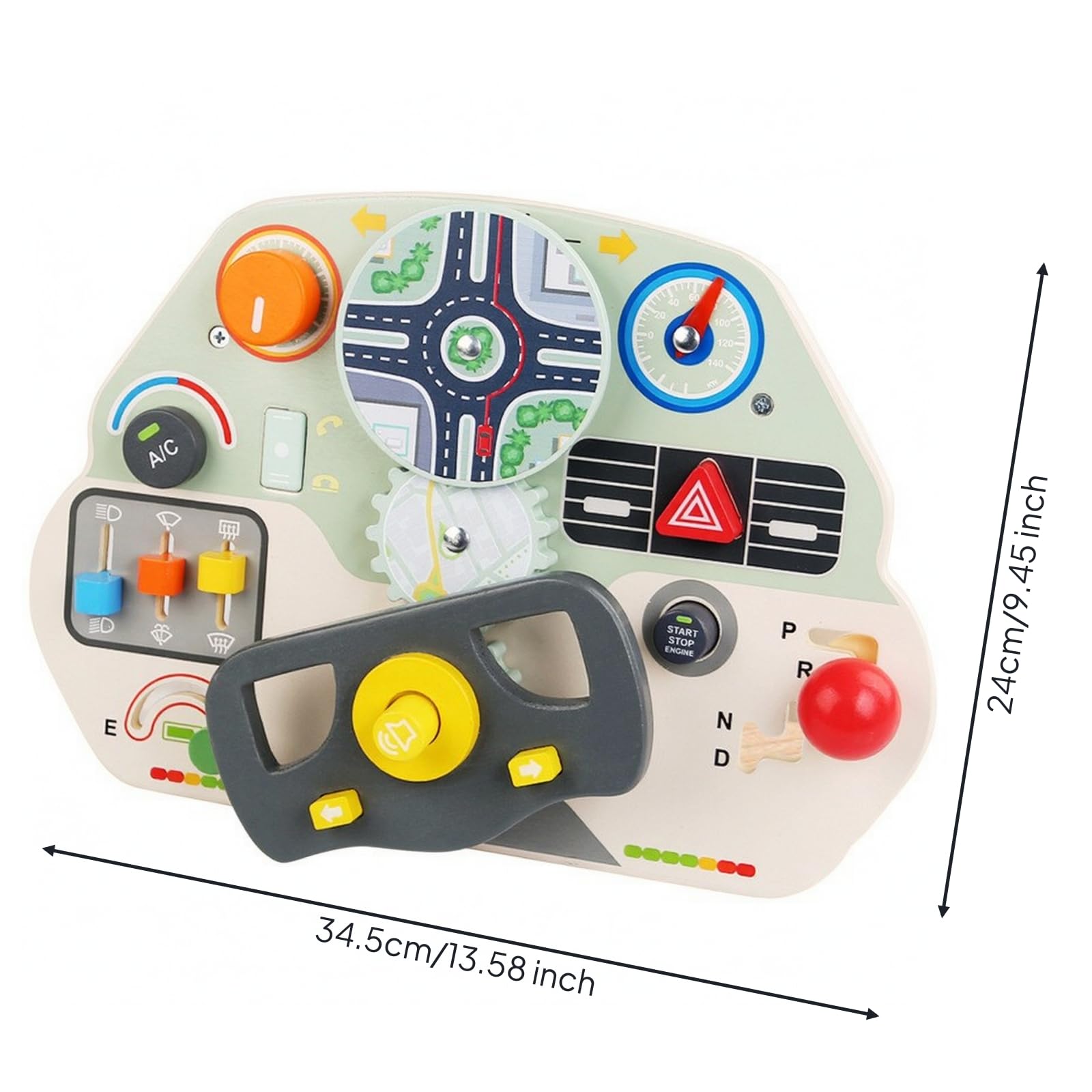 Simulat di Guida per Bambini | Sviluppo Sensoriale, Busy Board in Legno, Motorio, Pannello con Forme Abbinate, per , Neonati