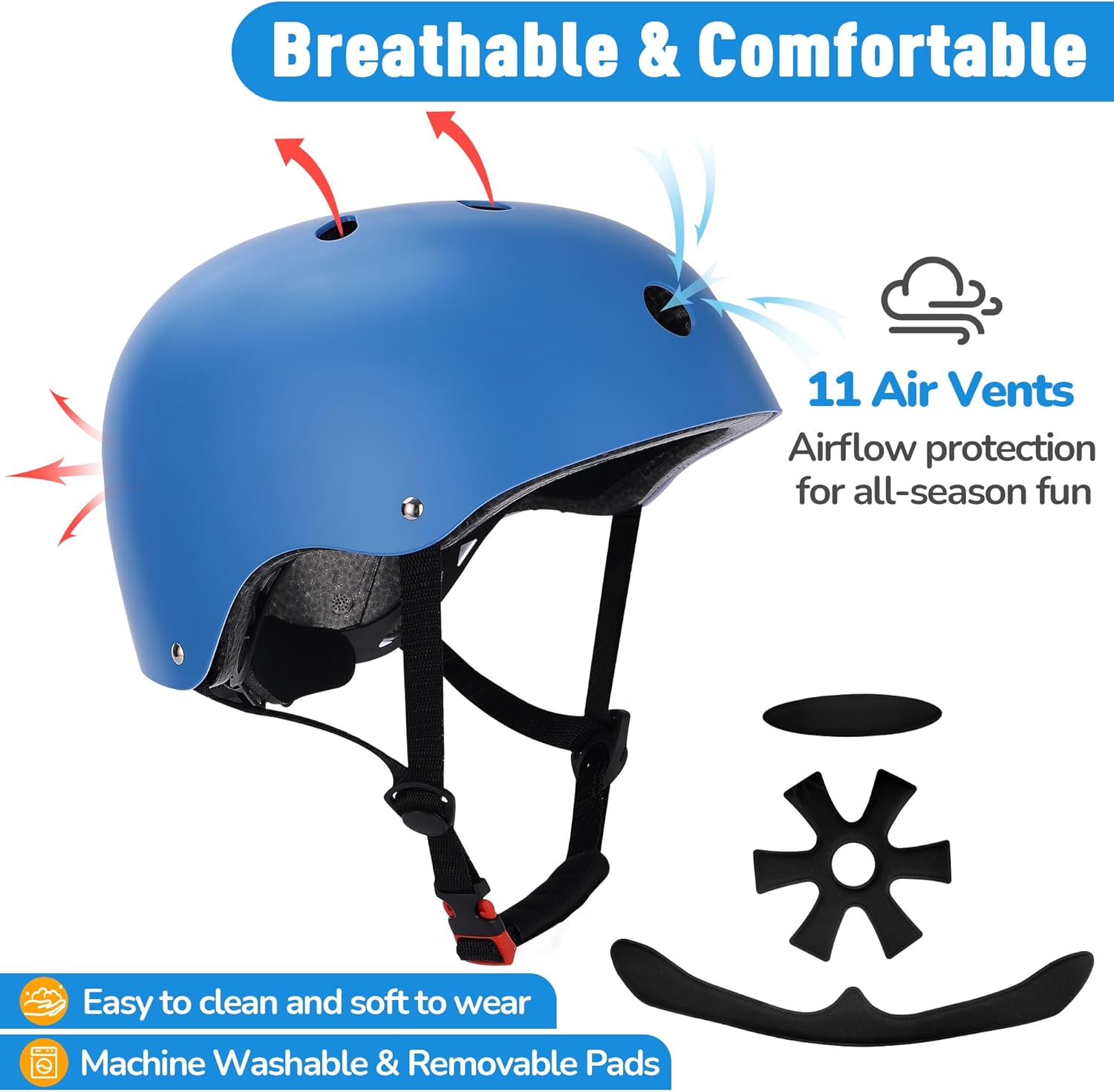 Kids Bike Helmet, Toddler Helmet for Youth Boys Girls Ages 1-3/2-4/3-5/5-8/8-14 Year Old, Adjustable Fit & Lightweight, Multi-Sport Safety for Skateboard Skating Bicycle Scooter Cycling