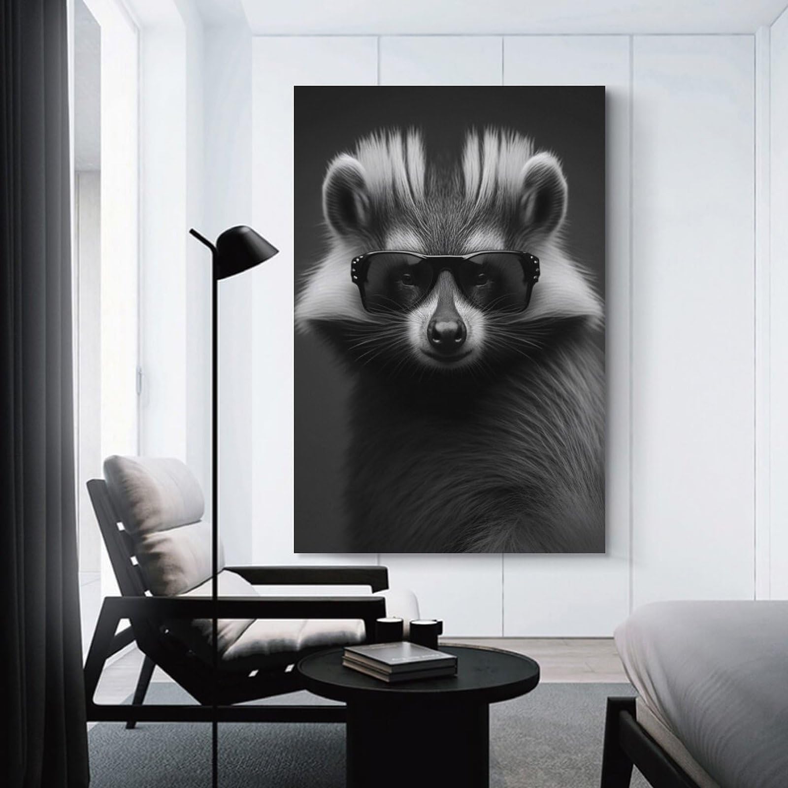 Junmoney Portrait of A Skunk Wall Picture Print 20x30inch(50x75cm), for Picture Wall Styling in Lounge Or Bedroom, Ideal for Building A Coordinated Art Wall