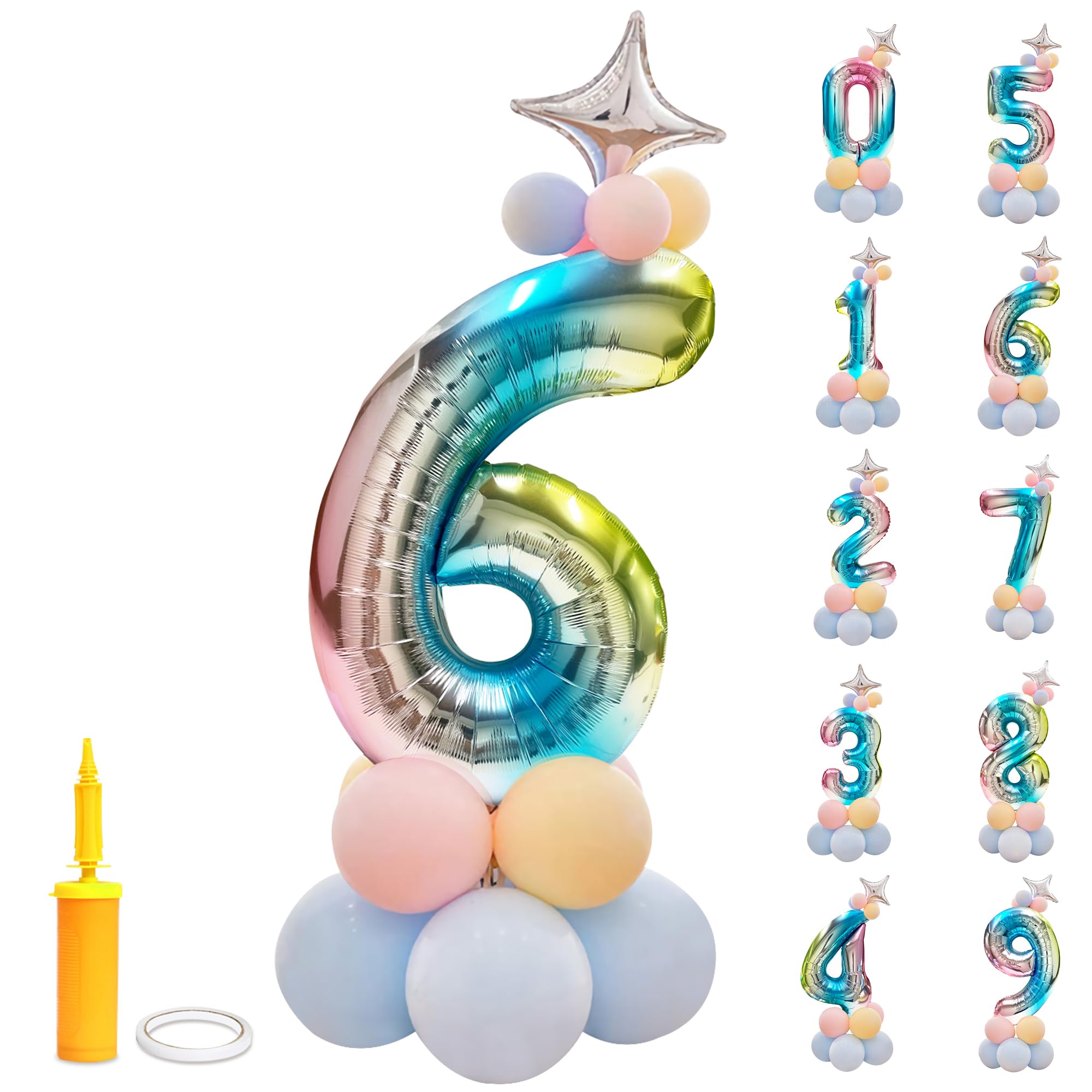 Amazon | 数字バルーン 誕生日 飾り付け 空気入れ付き バースデー