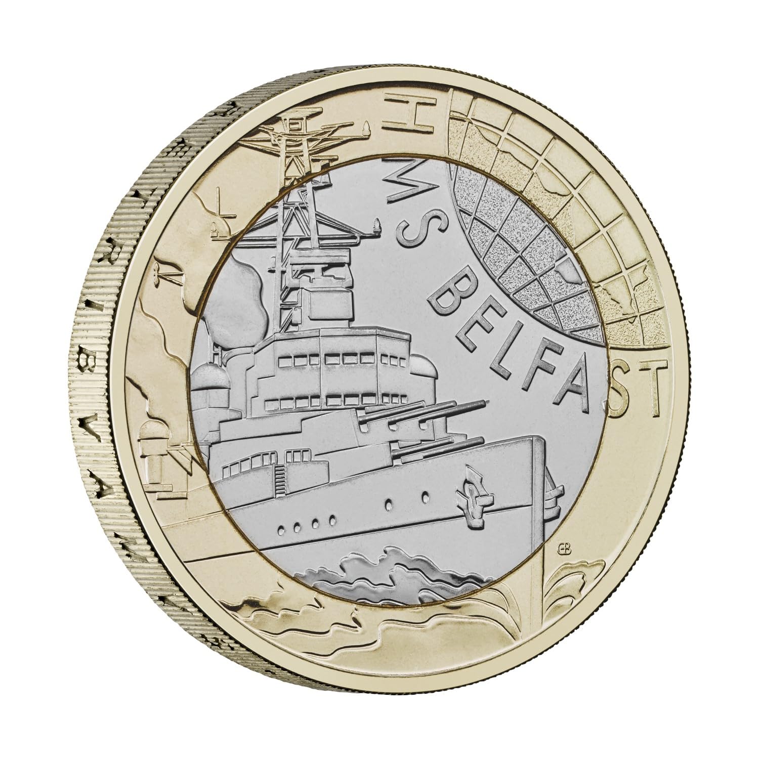 CrawleyCoins 2025 HMS Belfast UK £2 Brilliant Uncirculated Coin in Mint Sealed Pack, Small - Image 2