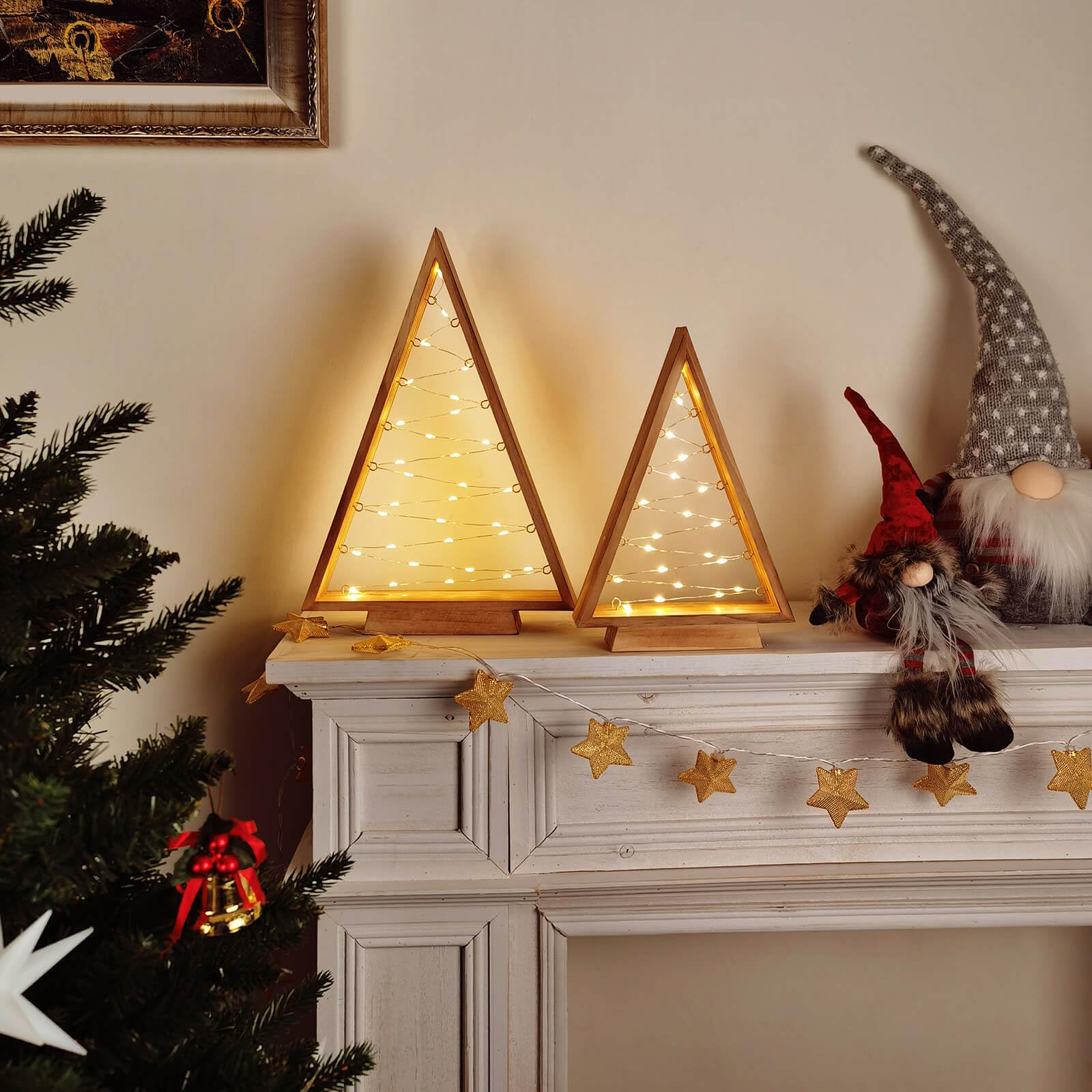 Amazon.com: Leejec LED Wooden Christmas Tree Light, Modern