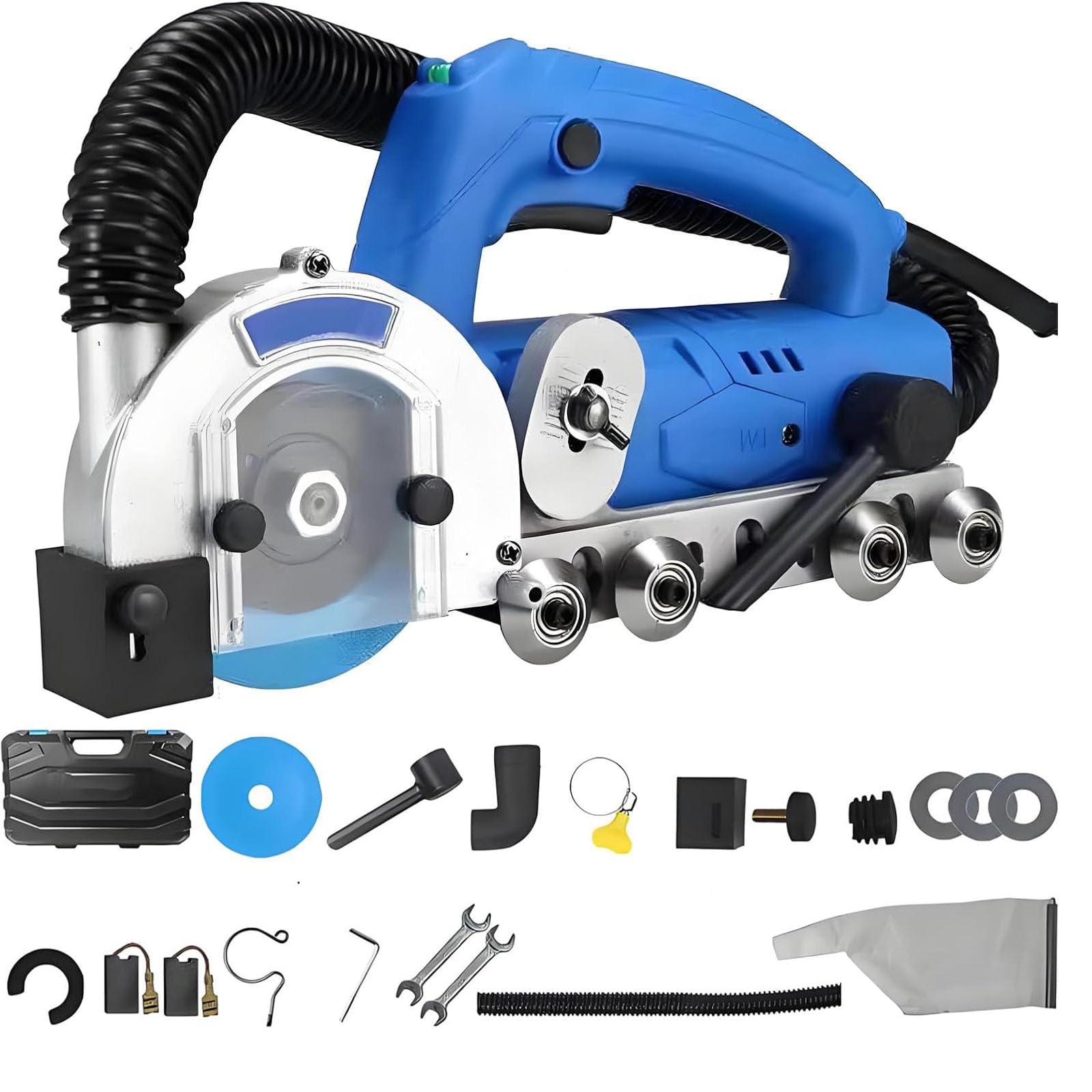 Pulitrice Elettrica per Fughe da 1200 W, Macchina per L'apertura delle Fughe delle Piastrelle Portatile Autoaspirante da 9000 Giri/min, con Set di Utensili