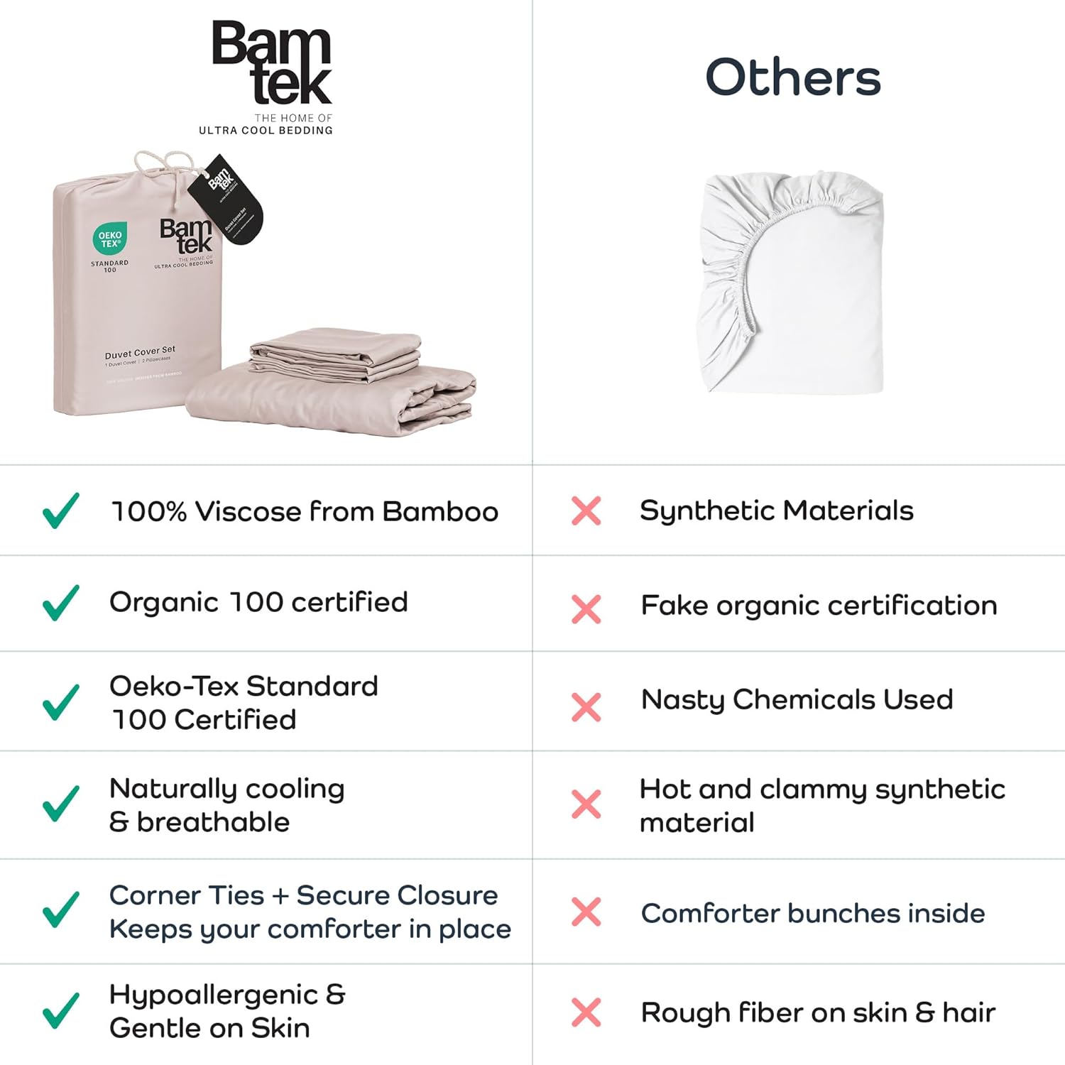 Duvet Cover Set - 100% Viscose Derived from Bamboo Duvet Cover Queen Size, 3 PC Luxury Cooling Duvet Cover for Hot Sleepers, Silky Buttery Soft Comforter Cover & 2 PC Queen Pillowcases, Blush - Image 7