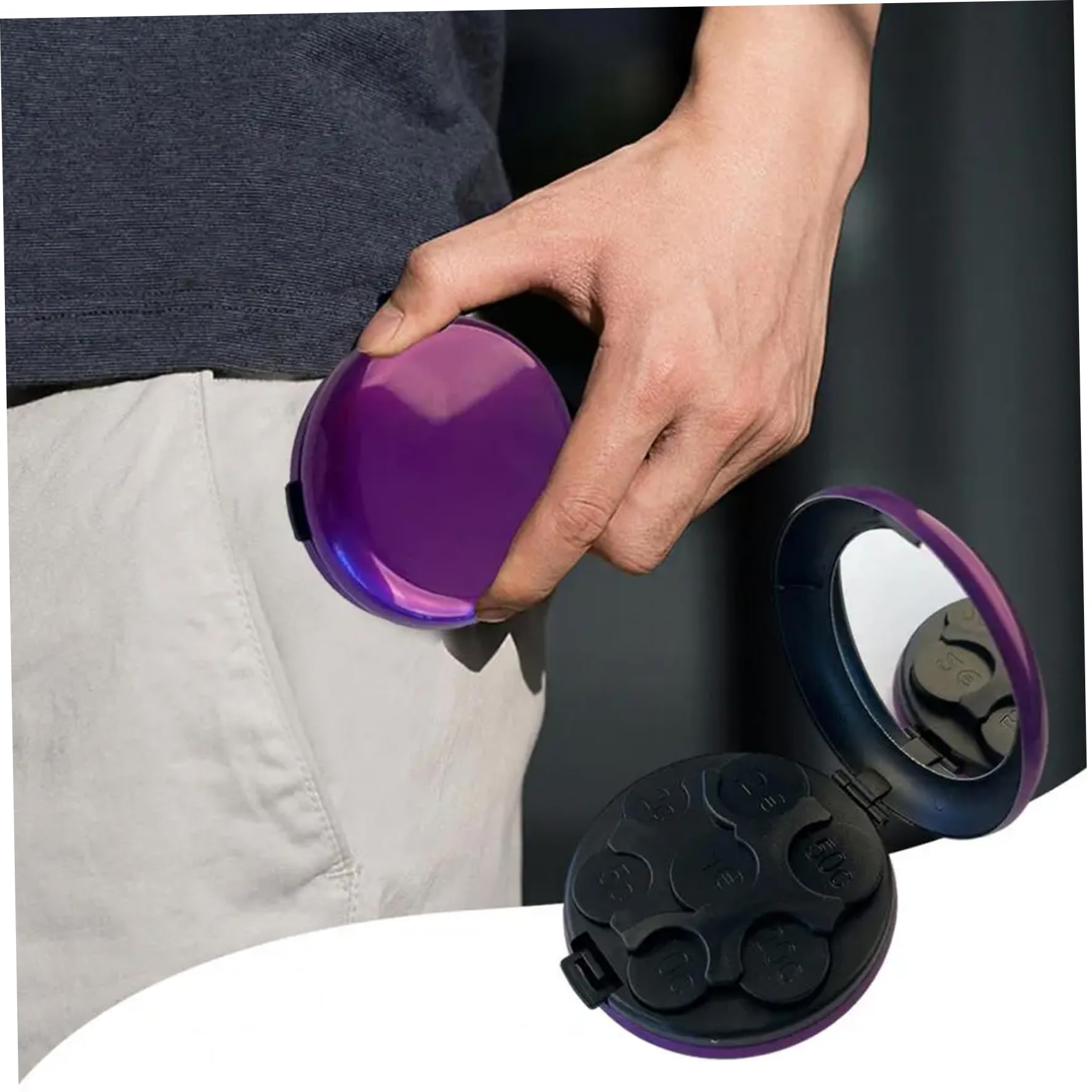 Organizzatore di monete giapponese, distributore di monete portatile con specchio per borsa auto 4 pezzi da 3, 4 pollici 7 slot porta giapponese, porta yen, distributore di