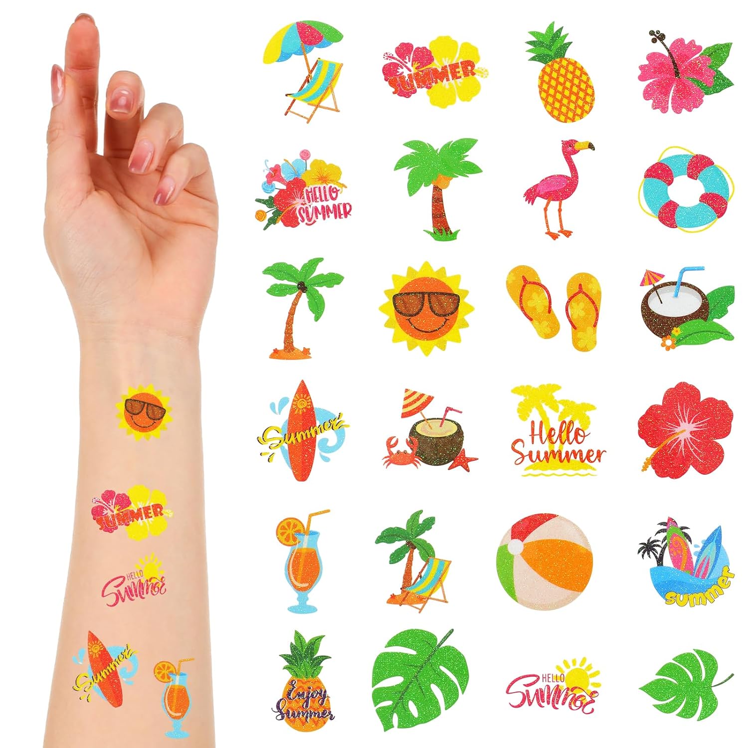 Landhoow Temporary Glitter Face Tattoos for Parties