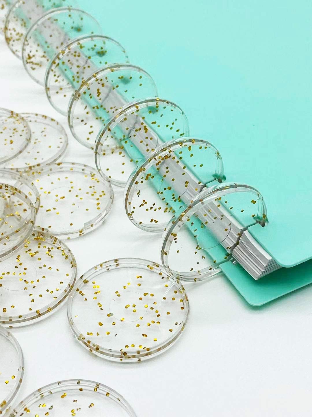 50 Pcs 35mm Plastic Book Binding Discs, Discbound Expansion Discs, Confetti Binder Rings Mushroom Hole Loose Leaf Ring Round Binding Mini Disc Buckle Hoop for DIY Notebooks Planners