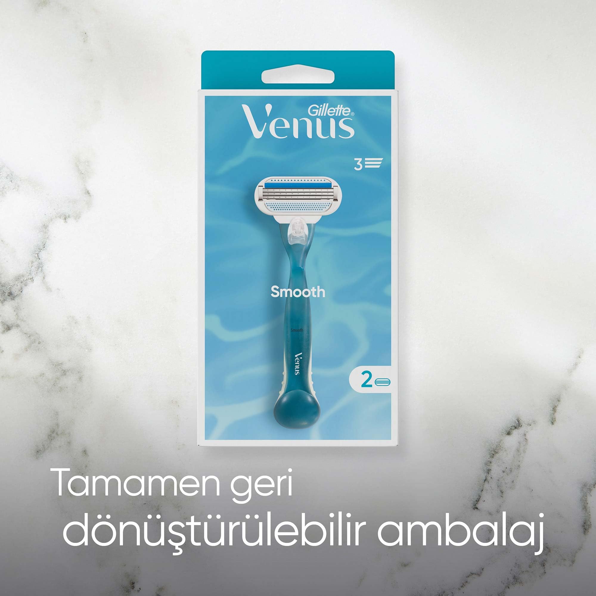 Gillette Venus Smooth, maquinilla de afeitar para mujer con 5 cartuchos, desechable para mujeres con 3 cuchillas