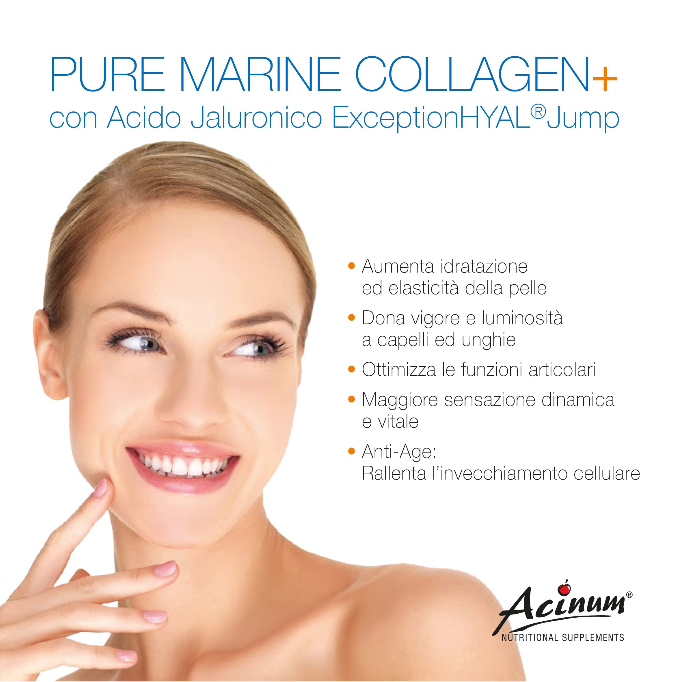 Marine collagen + con Acido Jaluronico per Contribuire alla Formazione Di Collagene