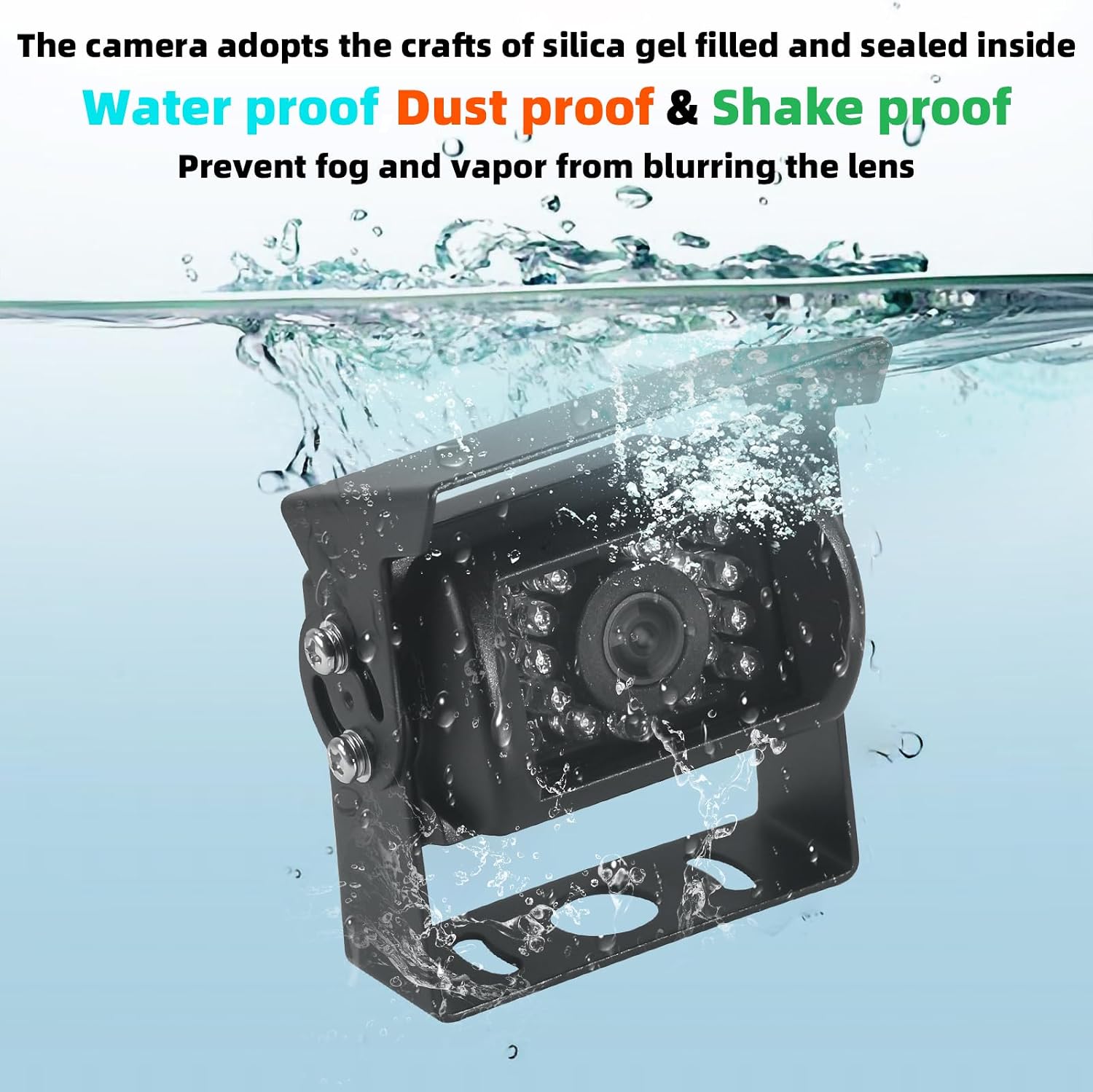 Rear View Camera, HD 18 Infrared LEDs Night Vision Rear View Camera with 4 Pin Aviation Plug, IP68 Waterproof, 110° Wide Angle, Suitable for Trucks/Trailers/Buses/Vans (9-36V) image 3