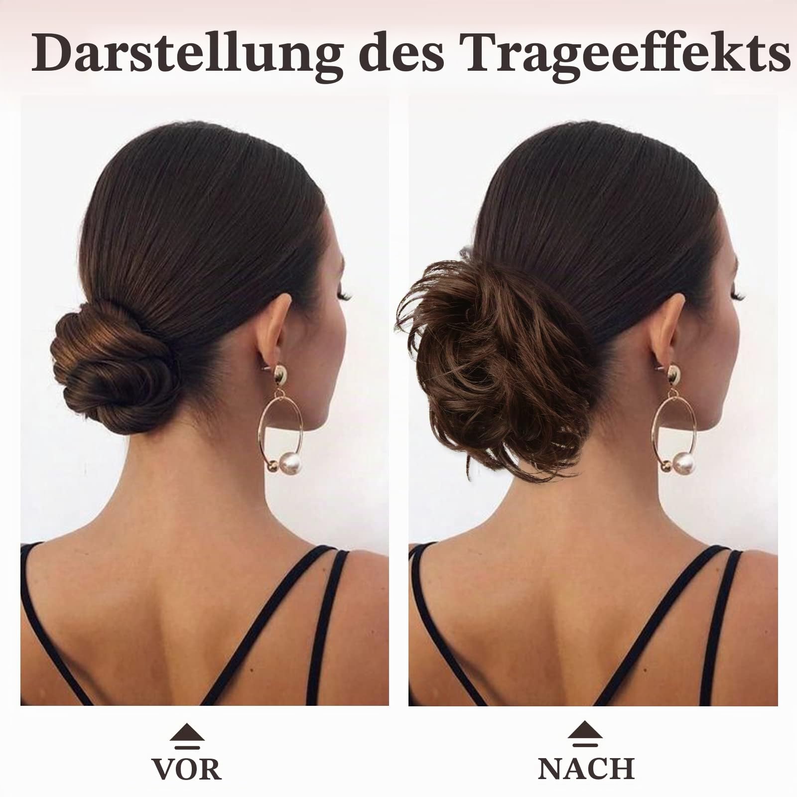 RUWISS Echthaar Dutt mit Klammer, Messy Bun Haarteil Echthaar Dutt für Dünnes Haar Locken Gewellt Haardutt Haarteil Clip für Damen (Goldblond)