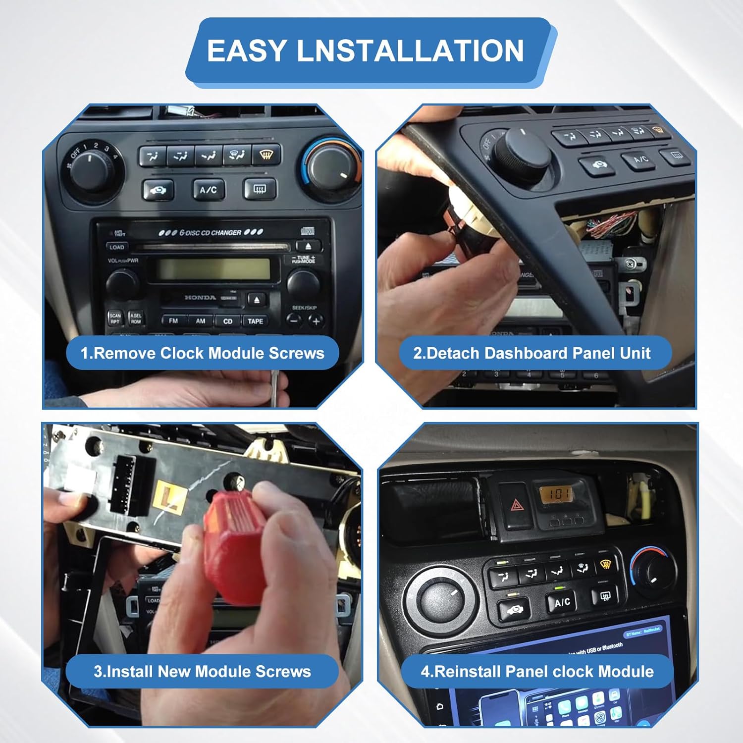 79600-S84-A21ZA Heater Climate Control Panel Module Compatible with 2001-2002 Honda Accord, A/C Heater Air Conditioning Panel Unit | Replaces # 15-72548, 599-007, HS505