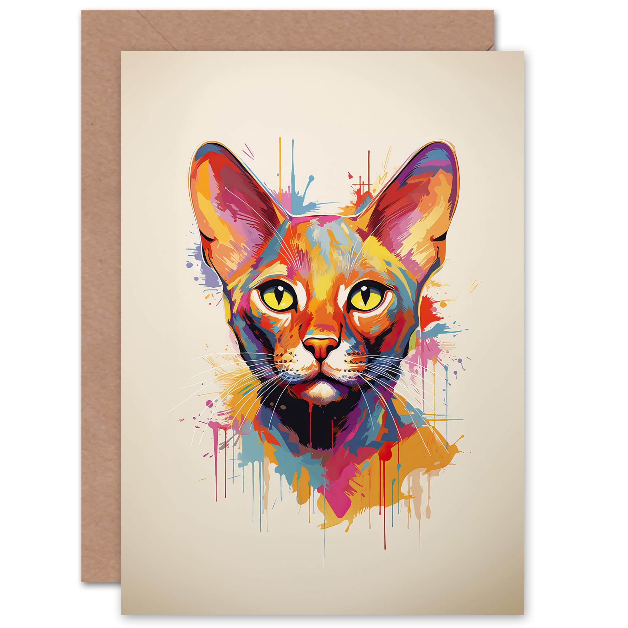 Artery8 Abyssinian Cat Portrait Greeting Card