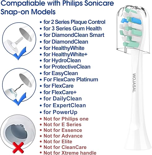 Miniatura 2 de WOJASAL Cabezales de cepillo de dientes de repuesto compatibles con el soporte de cepillo de dientes sónico Philips para cepillos de dientes Philips