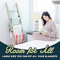 Vista 8 de Escalera para manta para sala de estar y dormitorio, 5 pies y 8 pulgadas, 6 niveles laminados inclinados para pared, construcción sin enredos