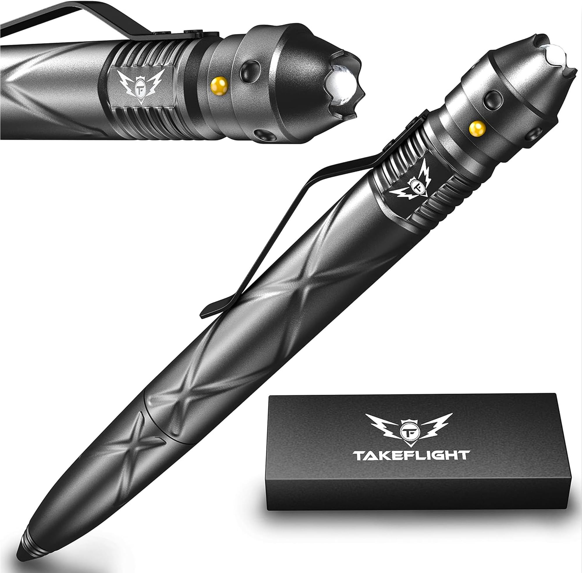 Tactical Pen Multi-Tool - Self Defense, EDC LED Flashlight & Pen - Ideal for Military & Outdoor Survival Gear - Ultimate Gift for Him - Unique Pen Gift for Brother or Dad