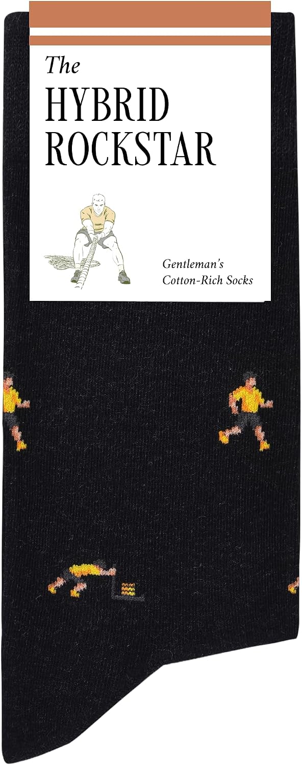 The Hybrid Rockstar Socks - Funny Gym Men's Socks - Athlete Gift for Men