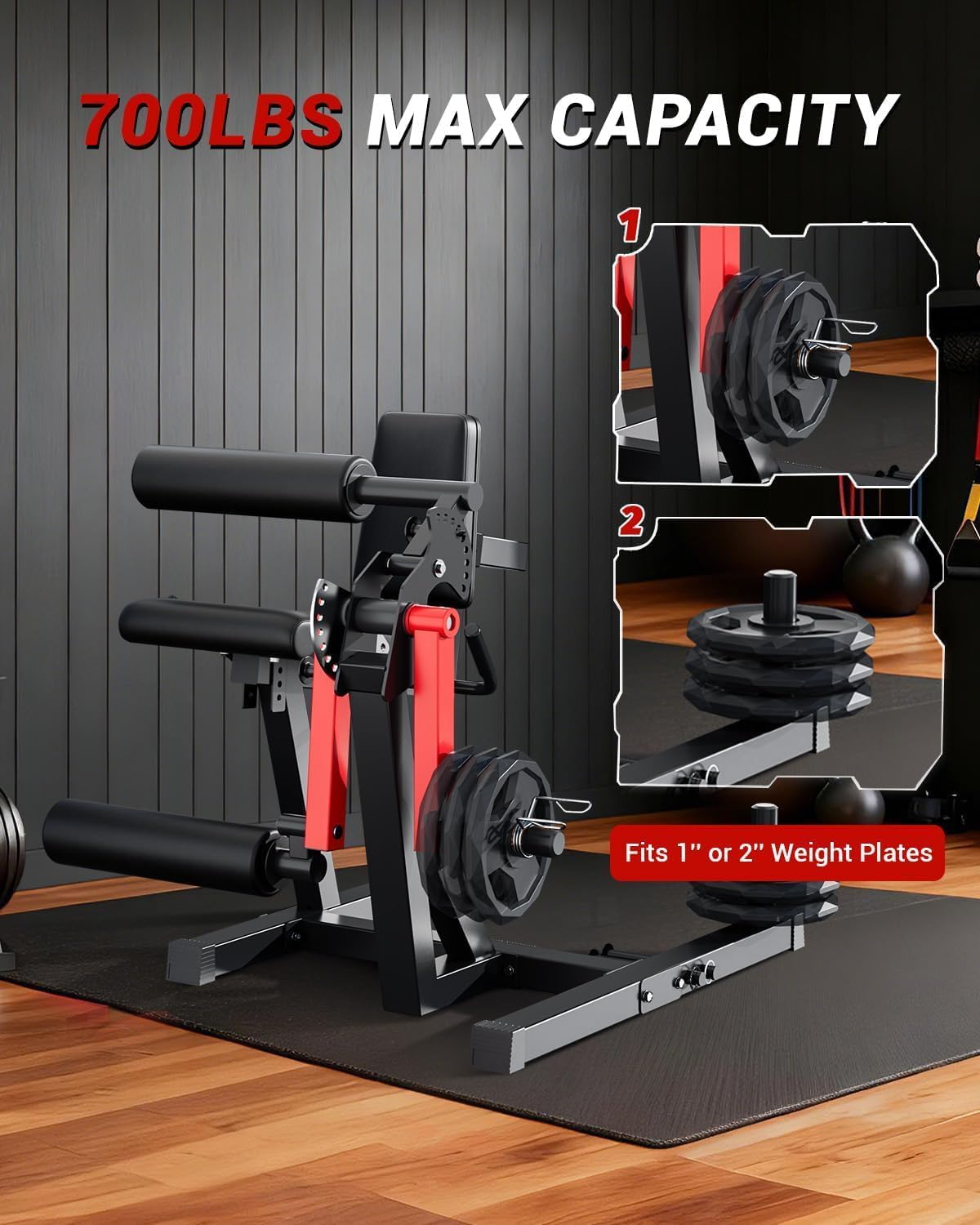 Leg Extension And Curl Machine, 700Lbs Capacity Adjustable L...