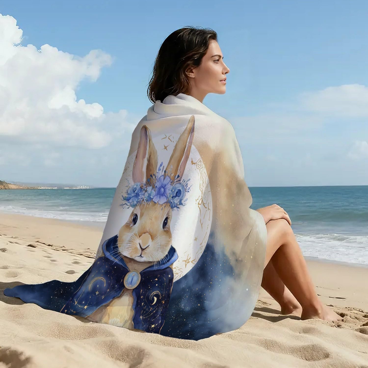 Générique Serviette de Plage Microfibre Nature Calm, Drap de Plage Lignes Rêveur Nature Champ Animaux Chat Séchage Rapide Anti Sable & Légère, Serviette de Bain 180 cm x 160 cm Accessoire