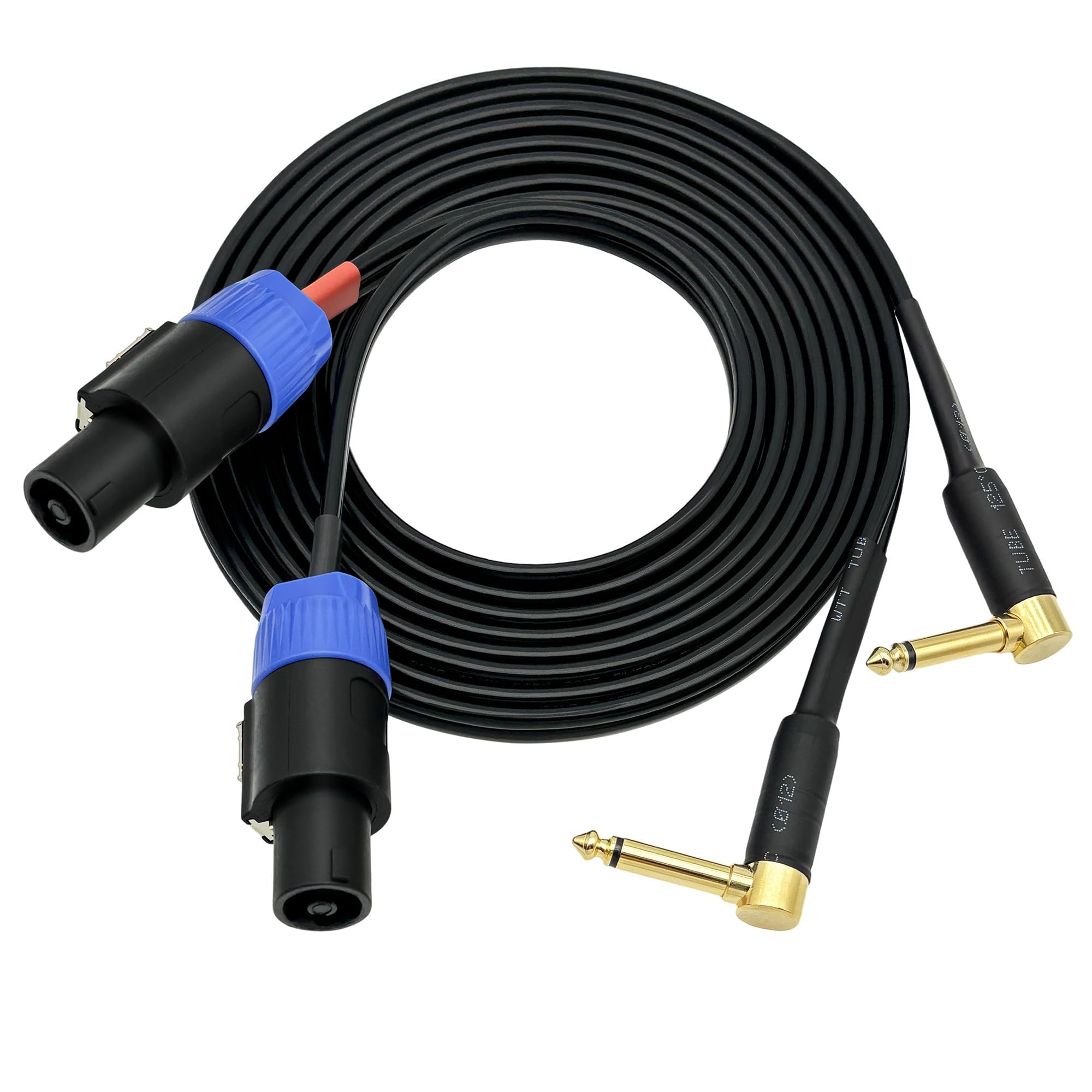 CESS-133-6f Cavo per altoparlante/amplificatore, ad angolo retto da 1/4 pollici, 2 pezzi (6 piedi)