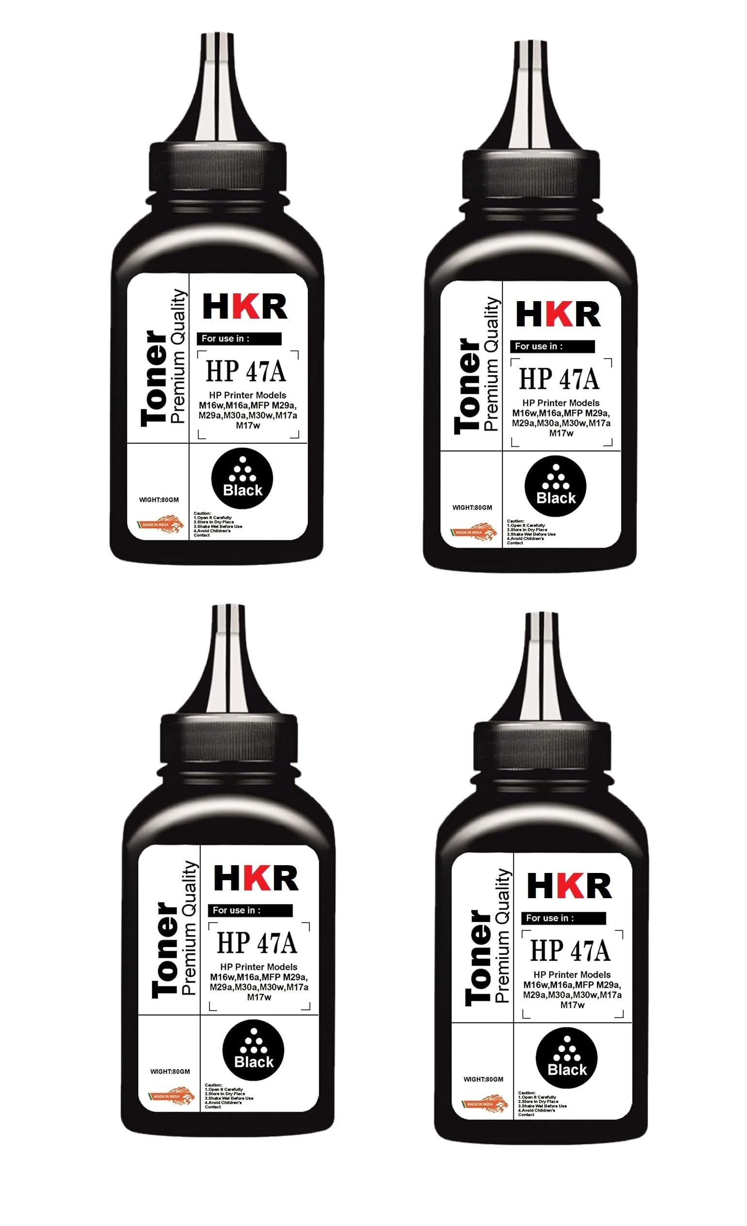 HKR 47A CF247A Ink Toner Powder Refill for HPCF247A Toner Cartridge Compatible for HPLaser Jet Pro M16w / M16a / MFP M29a / M29w / M30a / M30W / M30W / M17a / M17W (4PC)