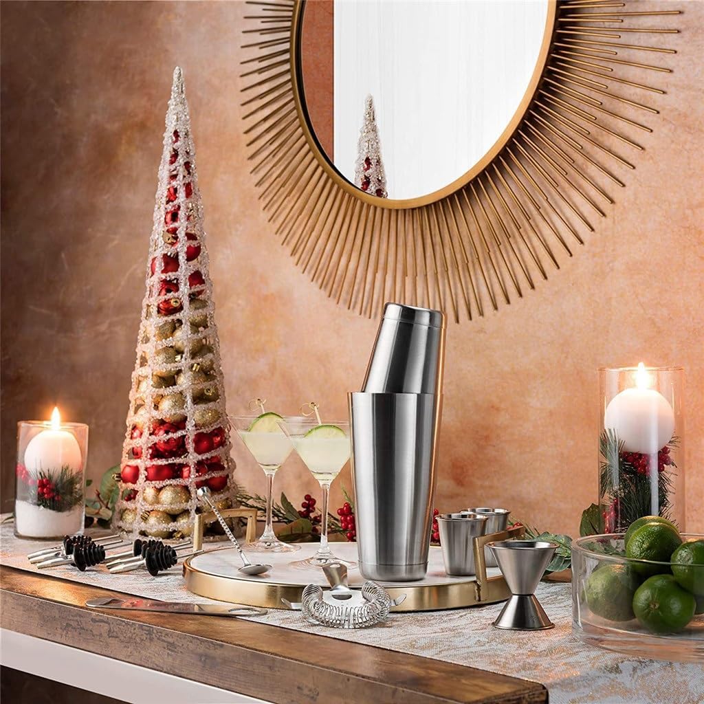 Boston Mixer Set 15-Piece Bar Mixing Tools with Recipes