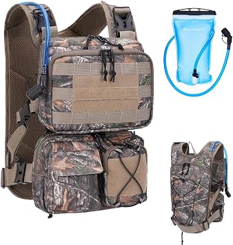 Blue Quartz 3-in-1 Running Vest with 2L Water Bladder, Lightweight Tactical Hydration Backpack with Detachable Waist Pack, Reflective Chest Pack for Hiking Running Cycling Race for Women Men