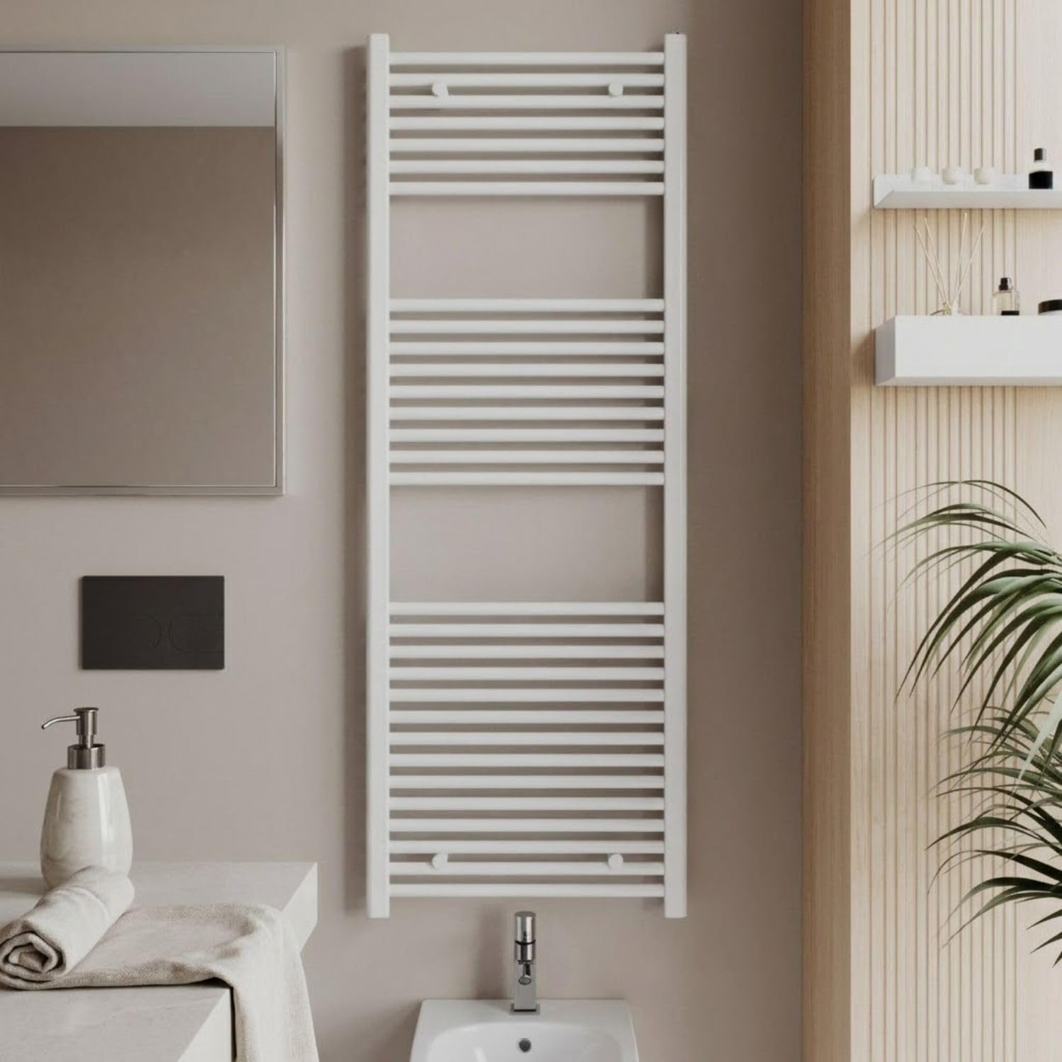 OGOMONDO Termoarredo Bagno Scaldasalviette Acciaio Radiatore Calorifero Termosifone Bianco