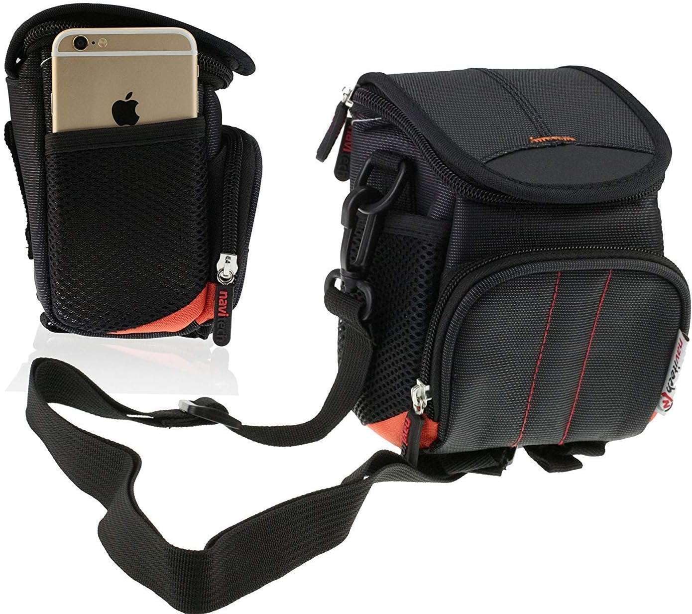 Navitech Black Protective Portable Handheld Binocular Case Travel Bag - Compatible with POLDR 12X25 Binoculars