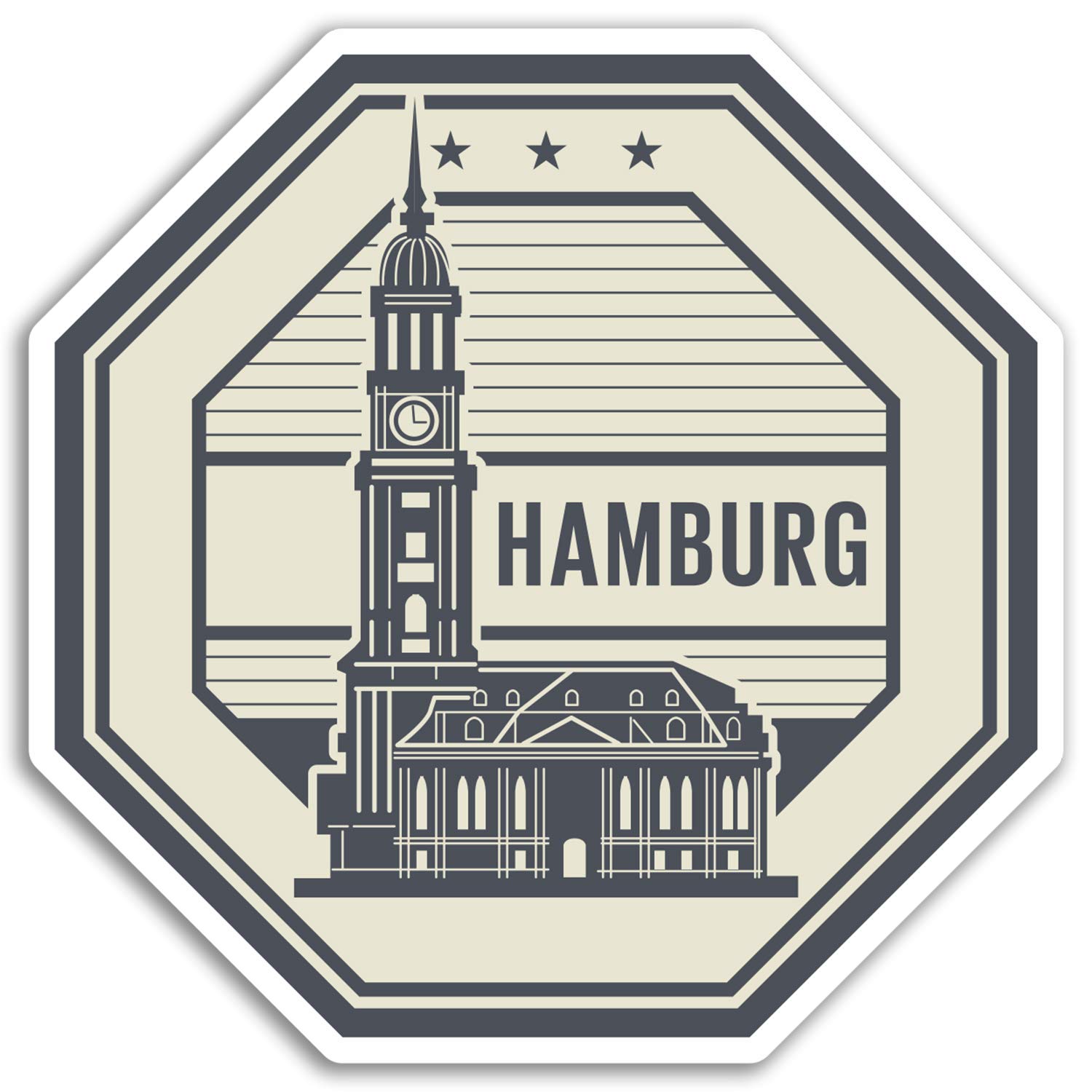 Destinationvinyl Multi 2 X 10Cm Hamburg Vinyl Stickers - Germany Travel Sticker Laptop Luggage #17328 (10Cm Wide)