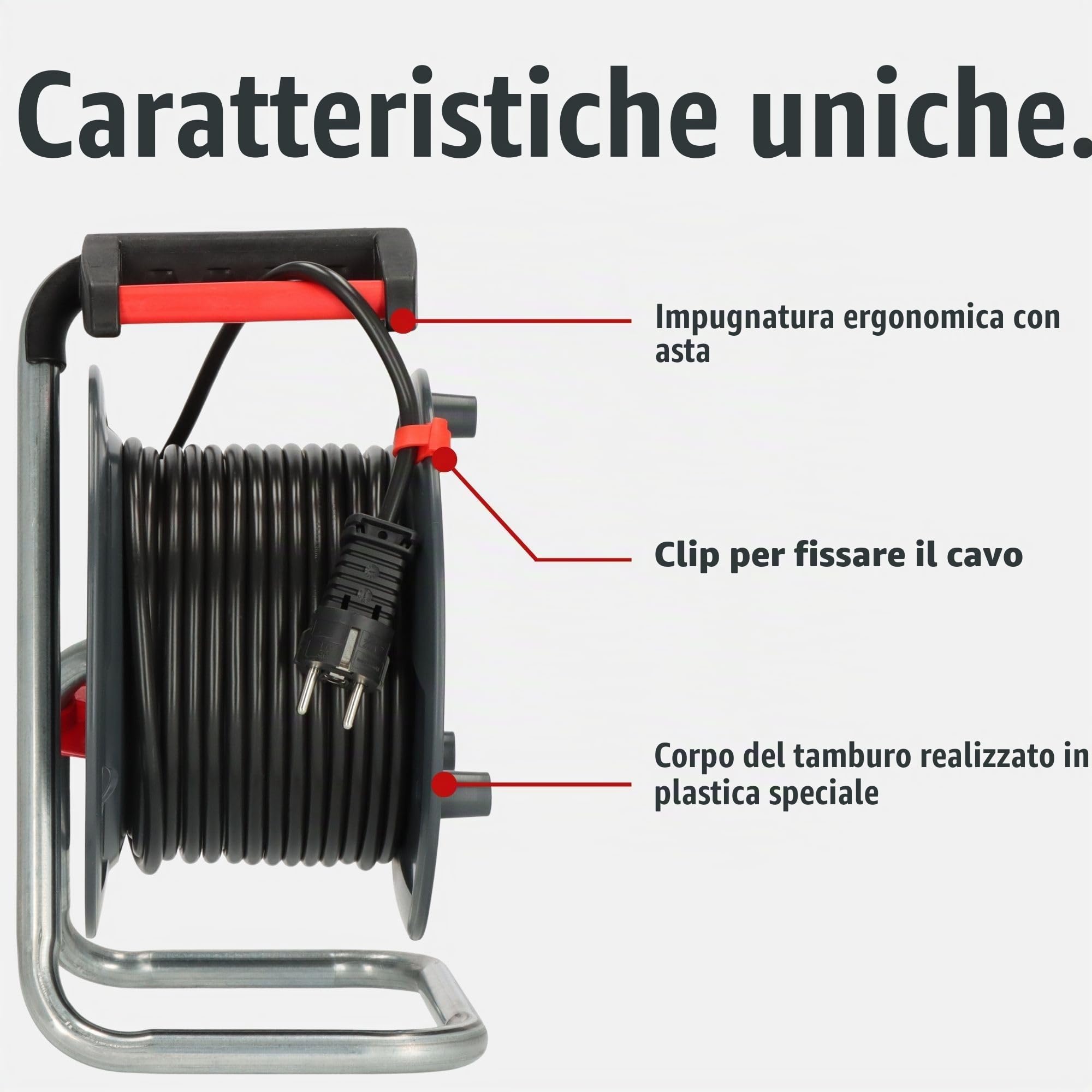 Brennenstuhl Garant V2 - Avvolgicavo (cavo da 25 m, prodotto in Germania, uso per interni)