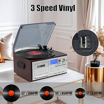Amazon.com: LoopTone Vinyl Record Player 10 in 1 3 Speed