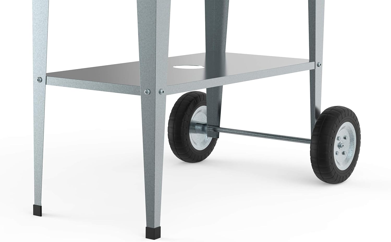 Herstera Raised Garden Bed with Wheels, Galvanized Steel Rectangular Elevated Planter Trolley with Cart Wheel & Drainage Hole, Ideal for Gardens, Indoor or Outdoor Patio/Porch, Silver