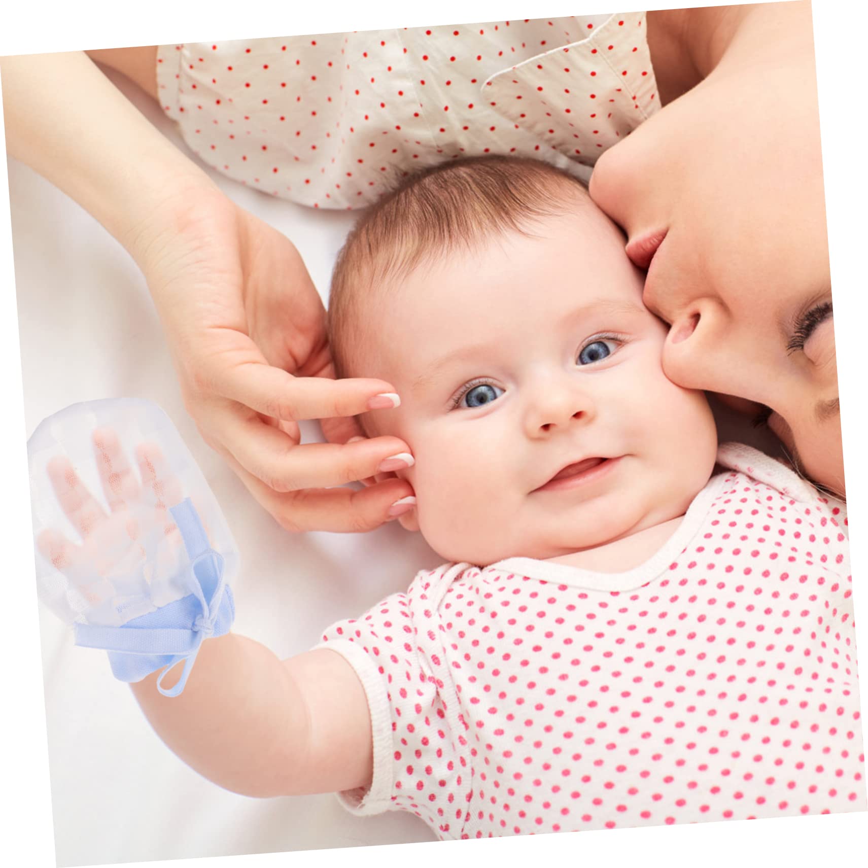 WOFASHPURET Breathable Infant Mittens Anti-scratch Baby Gloves for Winter 2 Pairs Pack